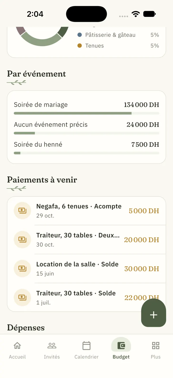 Écran de Mzya : Budget